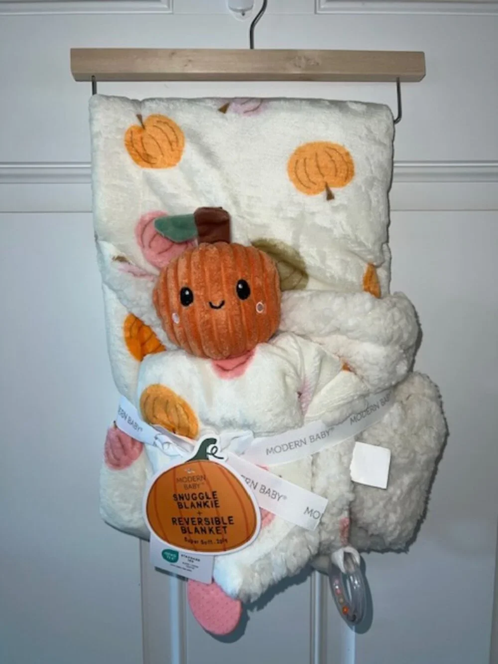 PUMPKIN BABY BLANKET W/ CUDDLE BLANKET